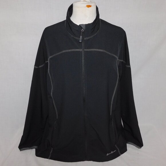 Eddie Bauer Womens 2XL Black Light soft Shell water resistant wind jacket - Picture 1 of 14